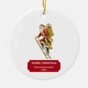 Décoration En Céramique Vintage Noël Père Noël et cadeaux