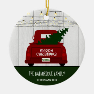 Décoration En Céramique Vintage Red Pick Up Camion Rustique Personnalisé