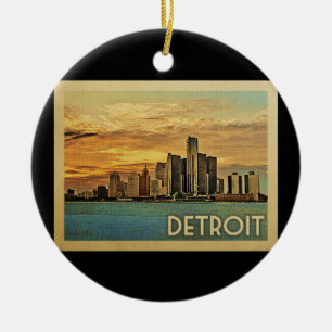 Décoration En Céramique Vintage voyage de Detroit Michigan