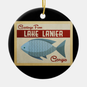 Décoration En Céramique Vintage voyage de poisson bleu du lac Lanier Georg