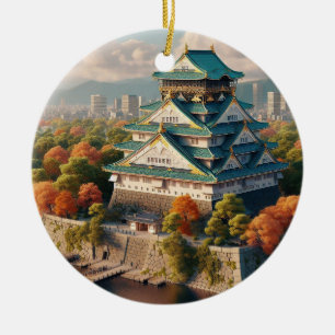 Décoration En Céramique Vintage voyage paysager japonais du château d'Osak
