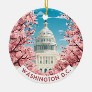 Décoration En Céramique Vintage Washington D.C. Cherry Blossom