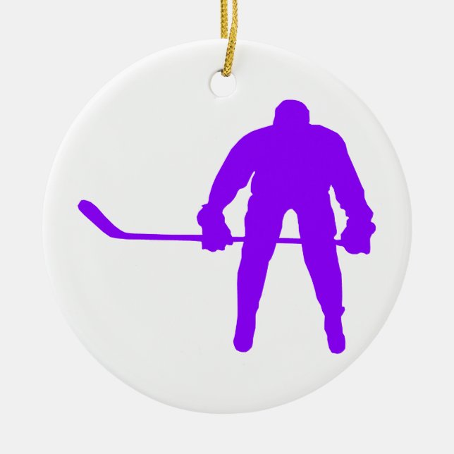 Décoration En Céramique Violet violet de hockey sur glace (Devant)