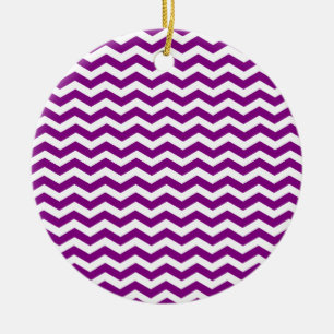Décoration En Céramique Violet violet et blanc Zigzag Chevron Motif