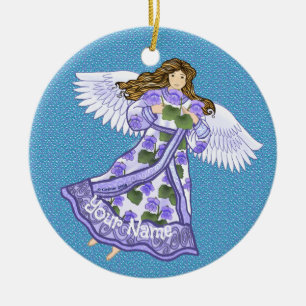Décoration En Céramique Violets Angel