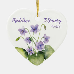 Décoration En Céramique Violets Février Mois de naissance Fleur pour bébé
