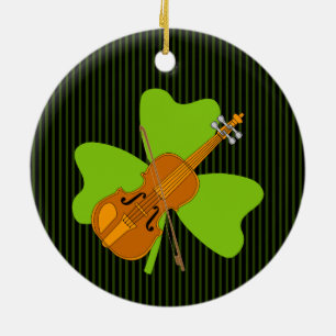 Décoration En Céramique Violon shamrock