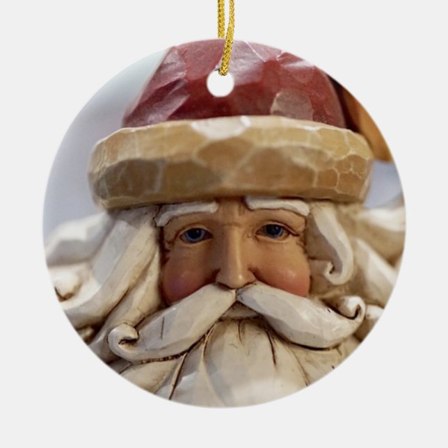 Décoration En Céramique Visage Père Noël sculpté (Devant)
