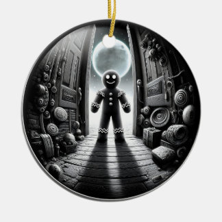 Décoration En Céramique Visiteur de pain d'épices sur la lune à la porte |