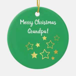 Décoration En Céramique Voeux De Noël Pour Grand-Père Avec Des Étoiles D'O