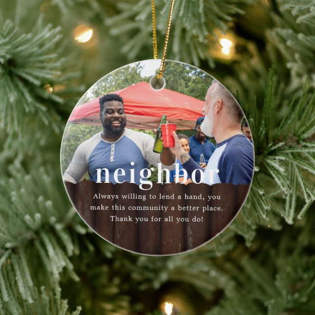 Décoration En Céramique Voisin | Sentiments photo Keepsaké Noël (Arbre)