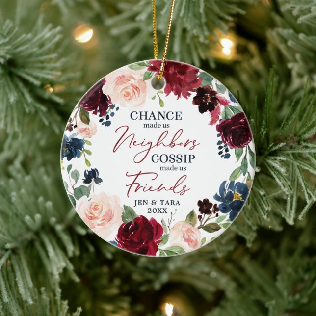 Décoration En Céramique Voisins À Amis Fils Personnalisés (Arbre)
