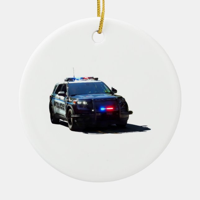 Décoration En Céramique Voiture de police (Devant)
