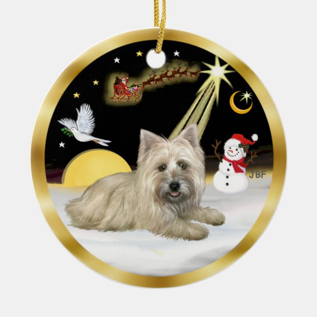 Décoration En Céramique Vol de nuit - Cairn Terrier (Devant)