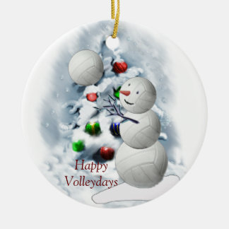 Décoration En Céramique Volley-ball Snowman Noël