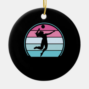 Décoration En Céramique Volleyball Girl Retro Vintage
