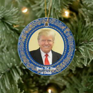 Décoration En Céramique Votre texte/couleur Donald Trump Christmas Wreath