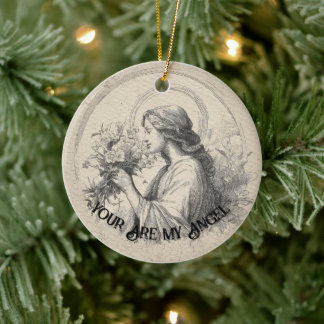 Décoration En Céramique Vous êtes mon ange Noël personnalisé vintage