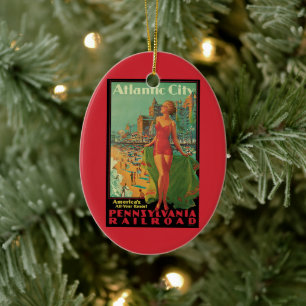 Décoration En Céramique Voyage Vintage, blonde de la plage de la station b