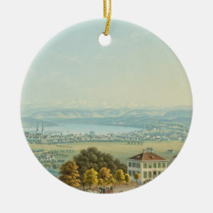Décoration En Céramique Vue de Zurich, c.1840 (la semaine)