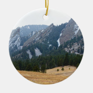 Décoration En Céramique Vue d'hiver de trois Flatirons Boulder le Colorado