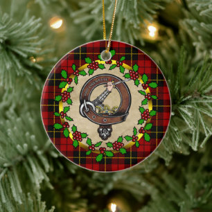 Décoration En Céramique Wallace Clan Badge & Tartan Personnalisé Noël