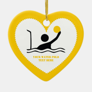 Décoration En Céramique Water polo player black silhouette custom