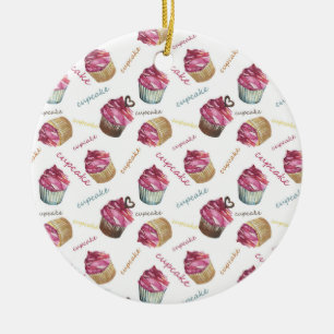 Décoration En Céramique Watercolor cupcakes