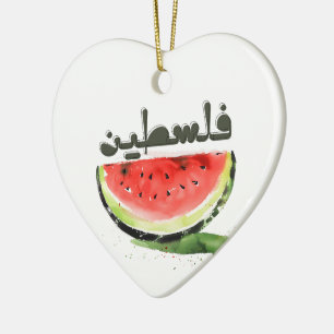 Décoration En Céramique Watermelon Peace Symbolism- Palestine (en anglais 