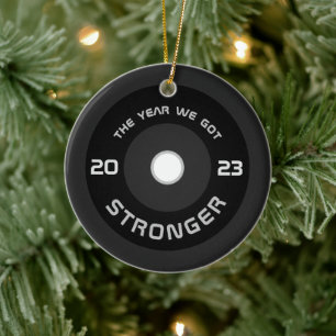 Décoration En Céramique Weightlifter barbell fitness 2023 vacances