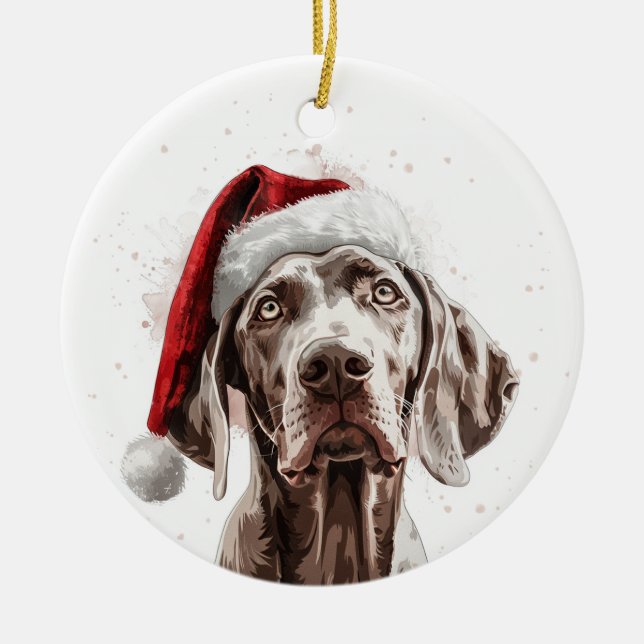 Décoration En Céramique Weimaraner Dog Christmas Personalized (Devant)