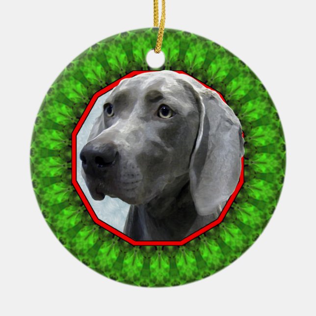 Décoration En Céramique Weimaraner Howliday heureux (Devant)
