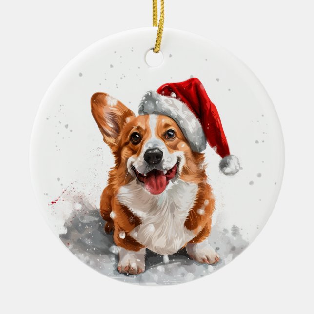 Décoration En Céramique Welsh Corgi Dog Christmas Personalized (Devant)