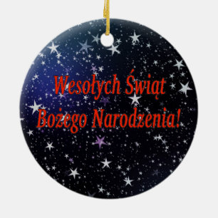 Décoration En Céramique Wesołych Świąt ... ! Joyeux Noël en polonais