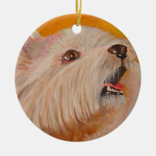 Décoration En Céramique West Highland White Terrier Portrait
