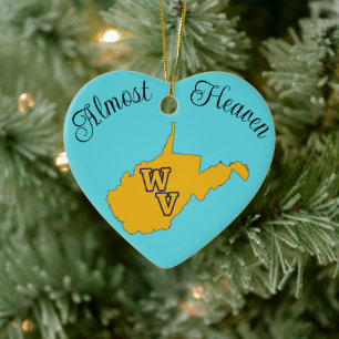 Décoration En Céramique West Virginia Mountain State Appalachian Blue Gold