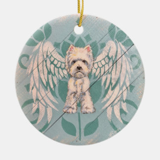 Décoration En Céramique Westie Angel Ornament de Noël