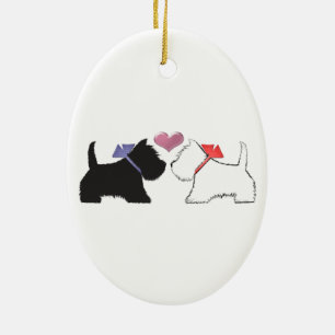 Décoration En Céramique Westie mignon poursuit l'art
