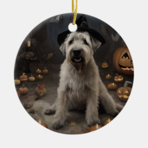 Décoration En Céramique Wheaten Terrier Citrouille Halloween effroi