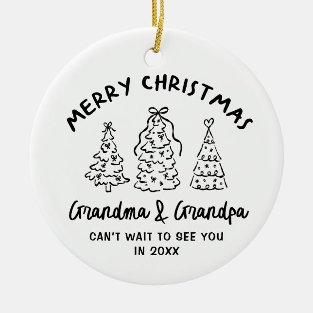 Décoration En Céramique Whimsical Grandparents Pregnancy Announcement (Devant)