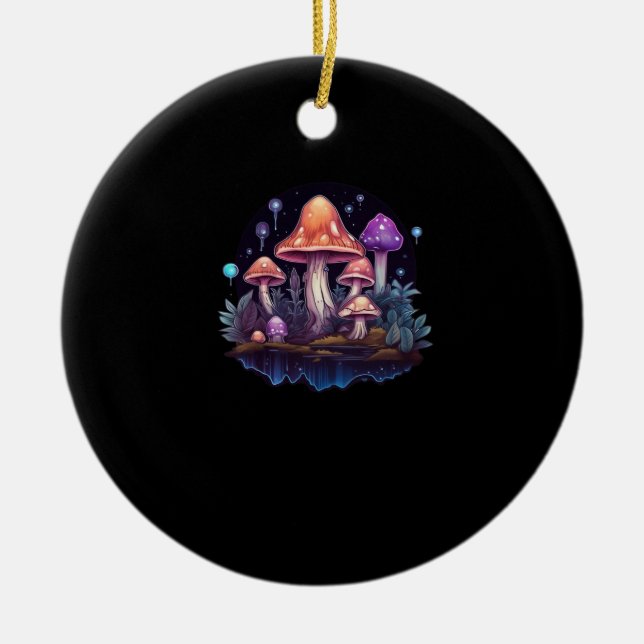 Décoration En Céramique Whimsigoth Champignons Et Cristaux (Devant)