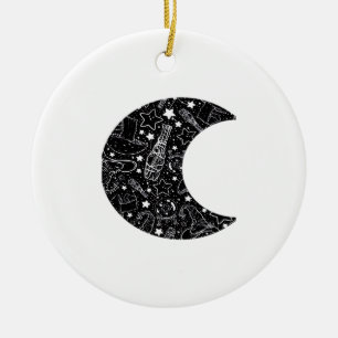 Décoration En Céramique Whimsigoth Witch Moon Wicca Kawaii Goth Tattoo Ast