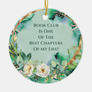 Décoration En Céramique White Rose Book Club Meilleur chapitre d'amitié