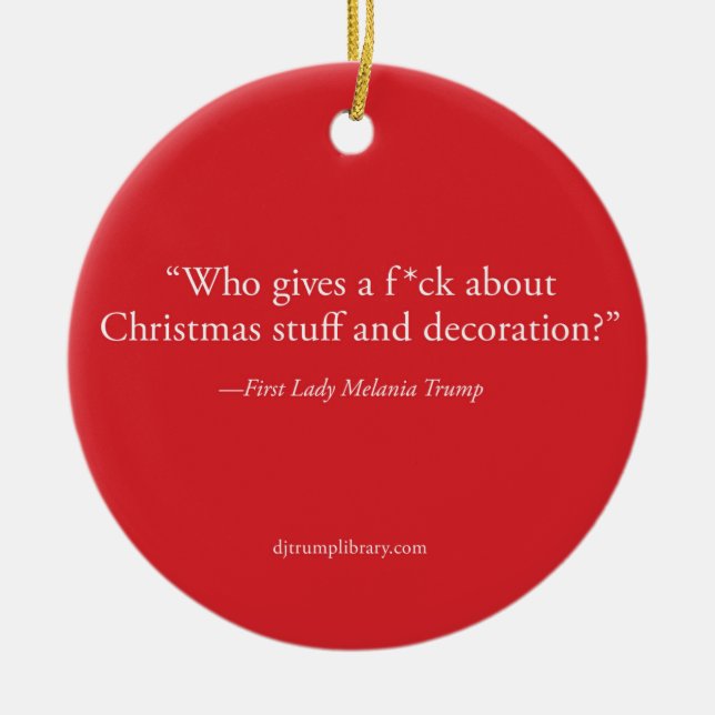 Décoration En Céramique "Who Gives a F*ck About Christmas" Circle Ornament (Devant)