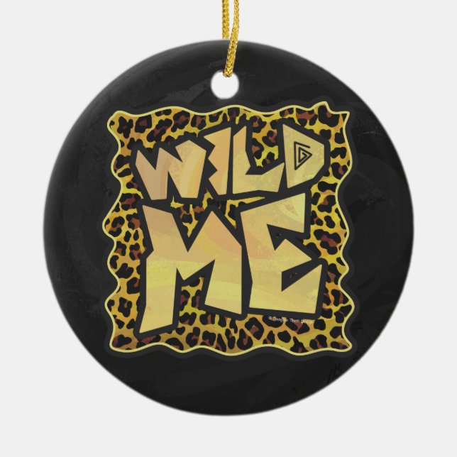 Décoration En Céramique Wild Me Leopard Brown et jaune (Devant)