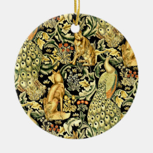 Décoration En Céramique William Morris Forêt Tapisserie Fox Hare Peacock