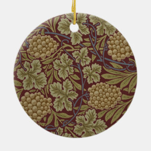 Décoration En Céramique William Morris Vine Grappe Rouge Vert Art