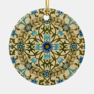 Décoration En Céramique William Morris Vintage Blue Motif Sans Couture