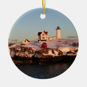 Décoration En Céramique Winter Sunset at Nubble Light