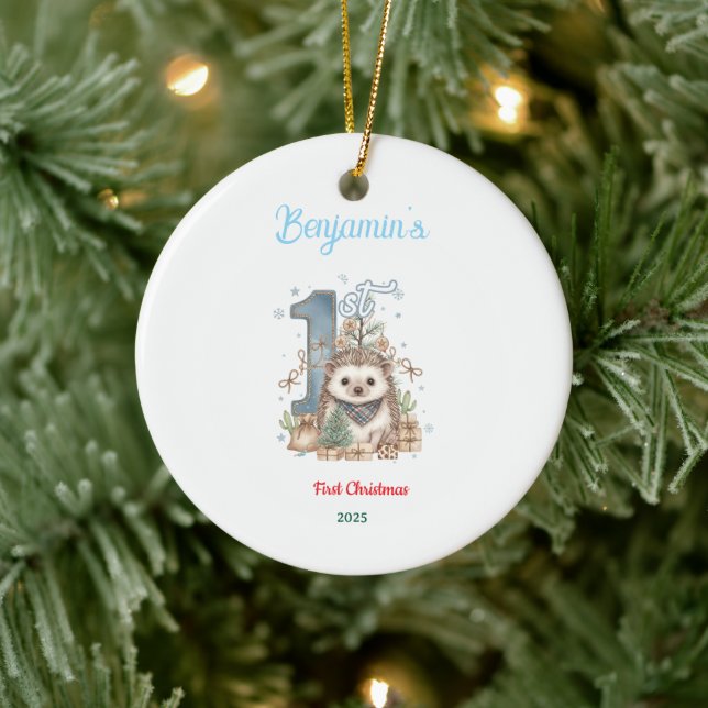 Décoration En Céramique Winter Woodland Animal Baby First birthday  (Arbre)
